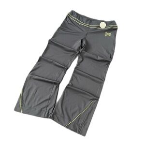 TAPOUT Women's Baggy Pants, Gray with Lemon Stripes, Size L